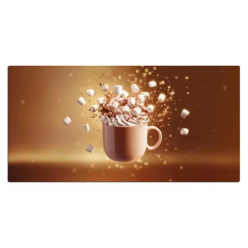 Chocomelk - Drinken - Warm - Bruin Muismat XXL klein -3d_leeg
