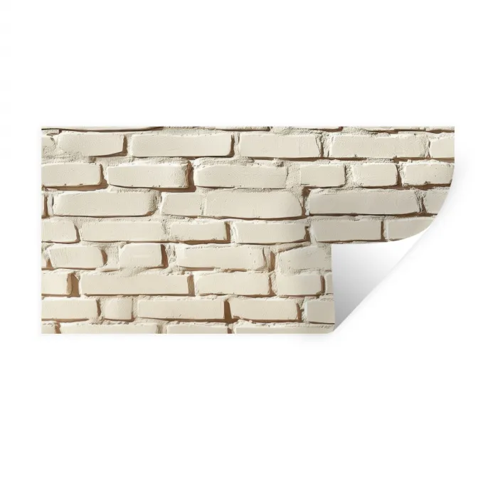 Bakstenen - Muur - Licht - Wit Muursticker klein -3d
