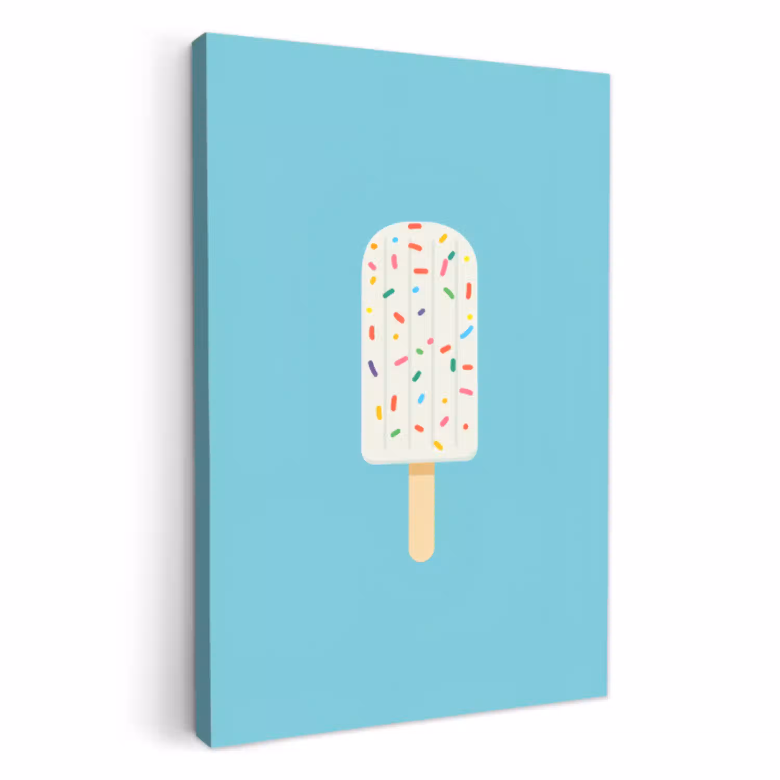 Ijsje - Stokje - Sprinkles - Lichtblauw KitchenYeah - Keuken - Canvas klein -3d