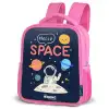 Astronaut - Quote - Planeten - Sterren Kinderrugzak - Roze middel -schuin