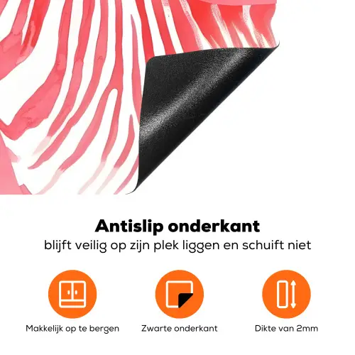 Zebra - Pink - Verf Inductie beschermer vinyl 3mm klein -zzzzzzz-td-onderkant