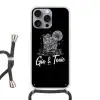 Gin en tonic - Glas - Limoen - Ijsblokjes Hoesje iPhone 16 Pro Max met koord klein -3d