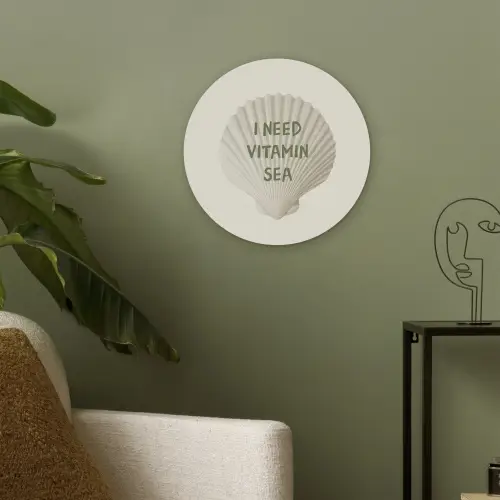 Schelp - Quote - Groen Akoestische PET Vilt - Rond klein -sfeer2