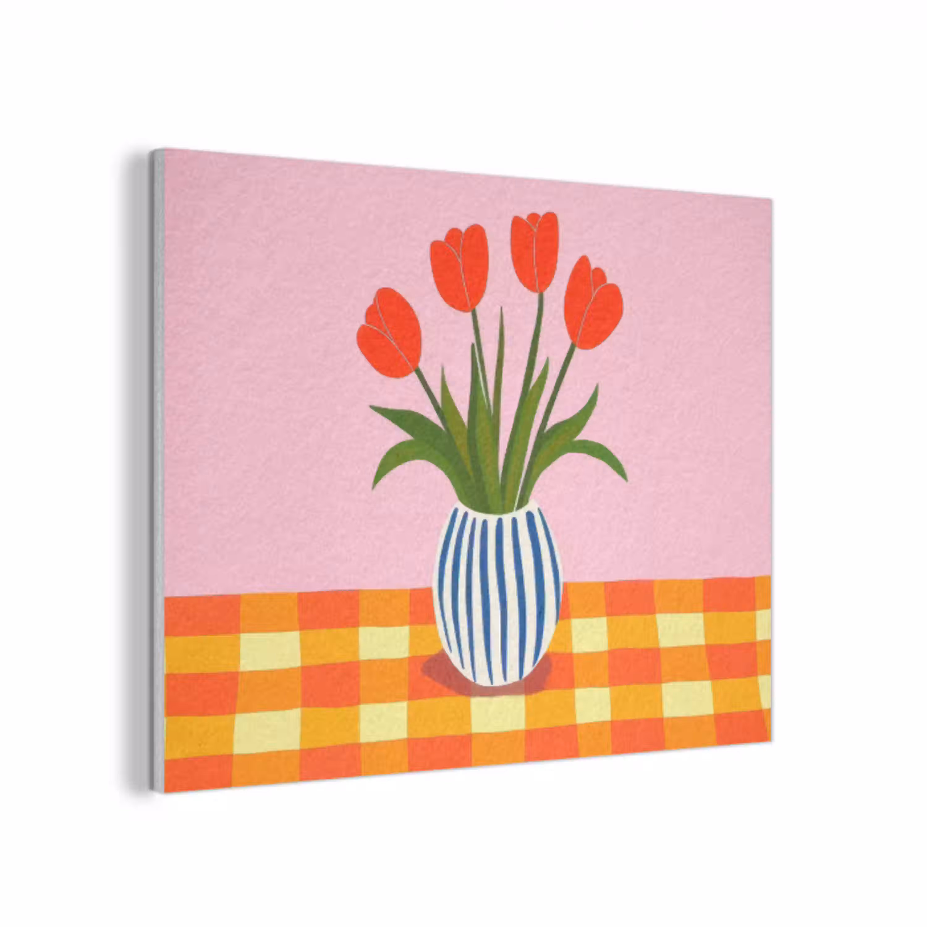 Tulpen - Roze - Vaas PET vilt klein -3d