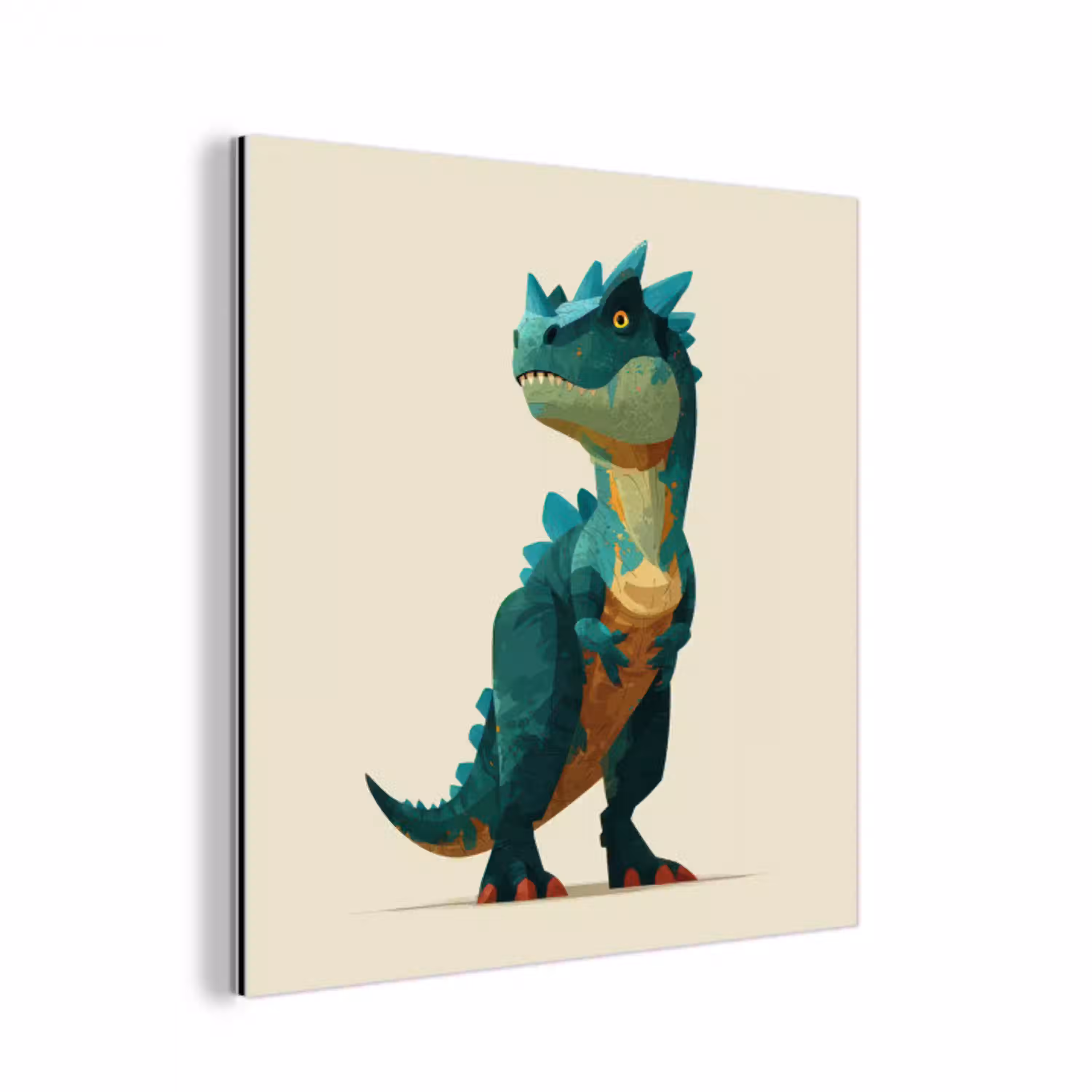 Stekels - Dino - Blauw - Gespierd aluminium wit klein -3d