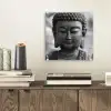 Boeddha - Grijs - Spiritualiteit - Buddha beeld - Religie plexiglas 5mm klein -sfeer1