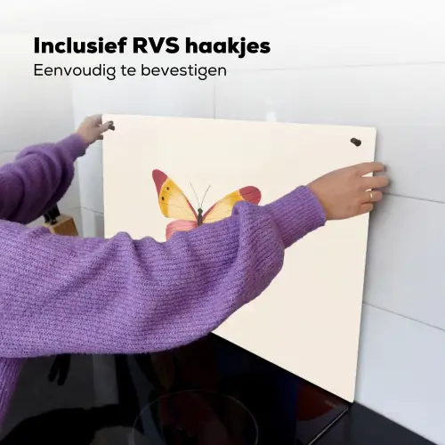 Vlinder - Illustratie - Roze Inductie beschemer met haakjes klein -ky-ophangen-nl