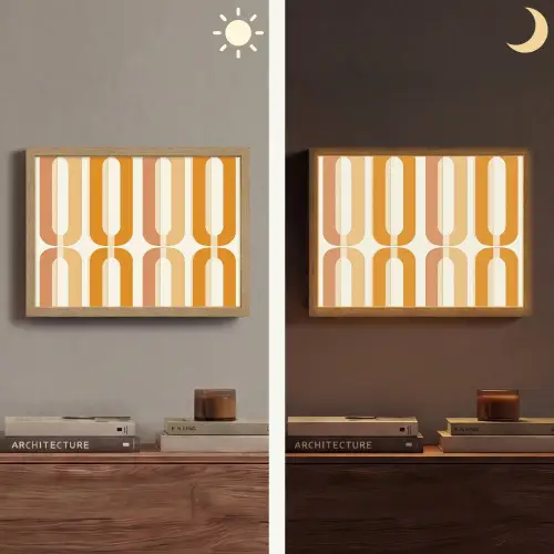 U-vorm - Retro - Oranje Light Box met batterij (Wandlamp) middel 907 -sfeer3
