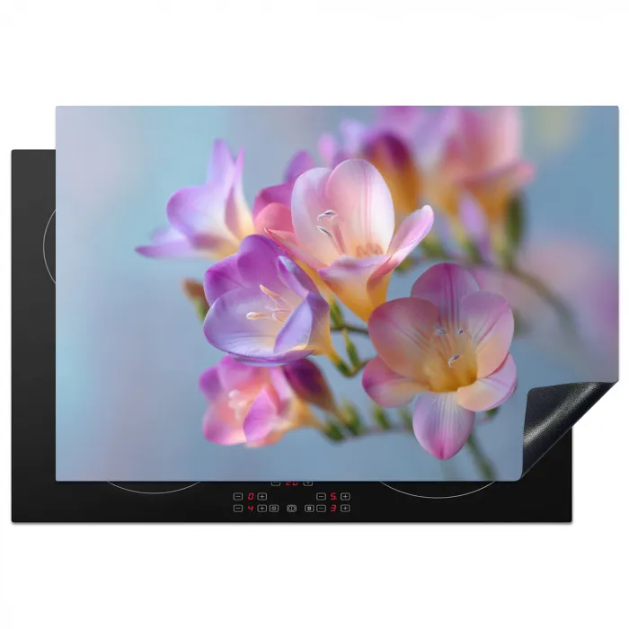 Bloemen - Paars - Overloop - Meeldraden Inductie beschermer vinyl 3mm klein -3d