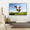 Koe - Dieren - Bloemen - Gras canvas 2cm klein -sfeer6