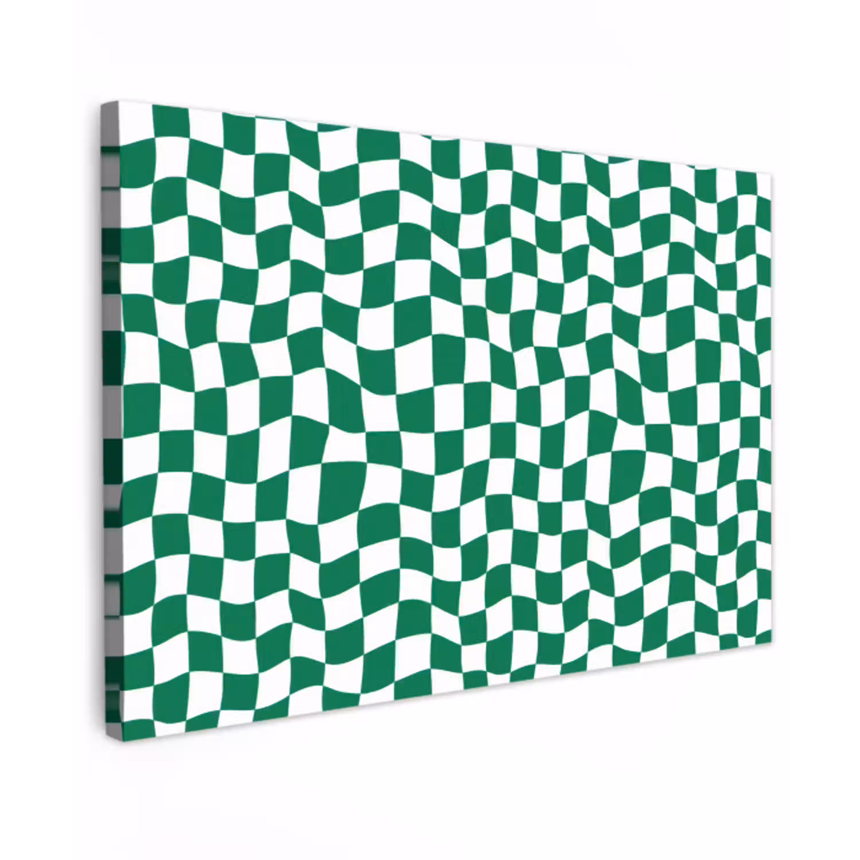 Schaakbord - Golvend - Groen canvas 2cm klein 34 -z3d