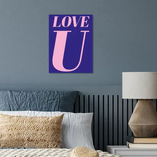 Love - Blauw - Valentijn poster papier klein -sfeer2