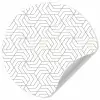 Geometrie - Lijn - Zwart - Wit - Patroon Wandcirkel behangsticker klein 186 -3d