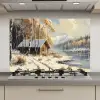Winter - Sneeuw - Huis - Natuur keuken achterwand spatscherm klein -3d_website