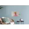 Tijger - Strik - Jasje - Roze Muursticker klein -plant
