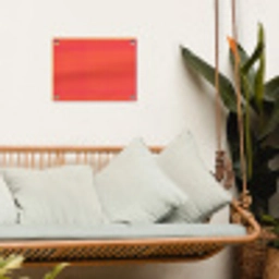 Stippen - Patroon - Oranje tuinposter los doek klein 239 -sfeer7