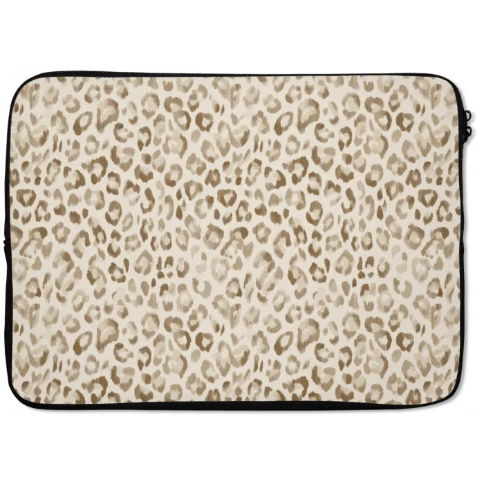 Luipaard - Klassiek - Beige laptophoes neopreen klein 279 -zkaufland3dotto