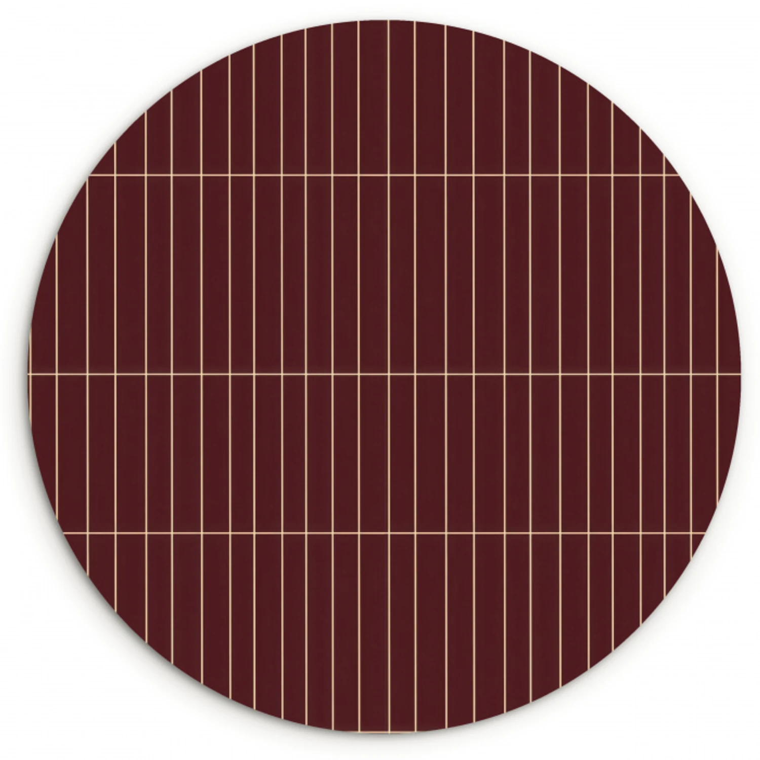 Lijnen - Patroon - Bordeaux Wandcirkel kunststof plaat 5mm dik klein 188 -3d