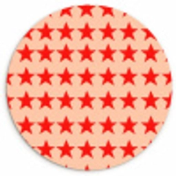 Patroon - Sterren - Rood Wandcirkel kunststof plaat 5mm dik klein 188 -3d