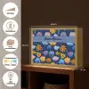 Bloemen - Patroon - Blauw Light Box met batterij (Wandlamp kind) middel -USP_websiteoverzichtNL