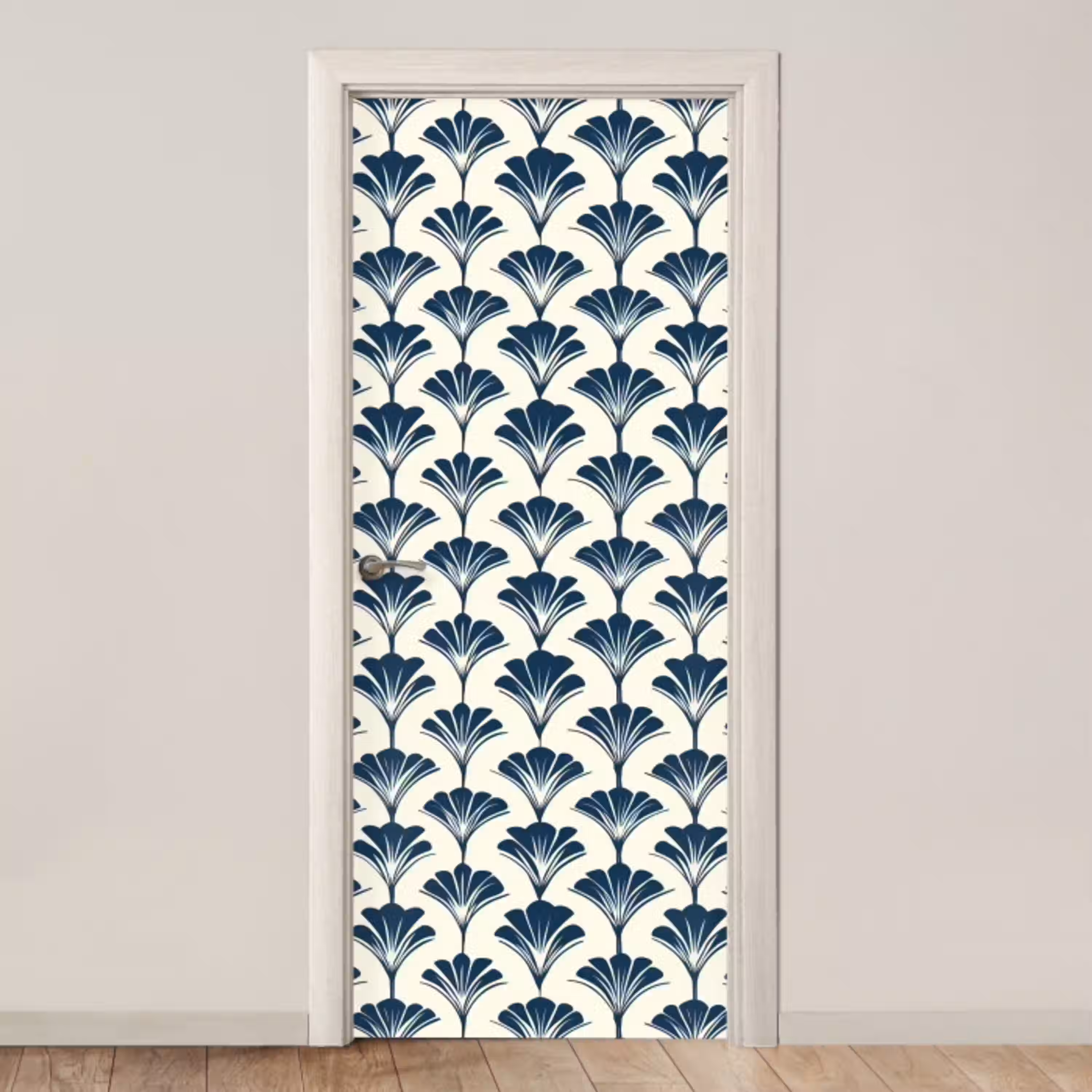 Klassiek - Motief - Blauw deurposter klein 289 -3d_beige