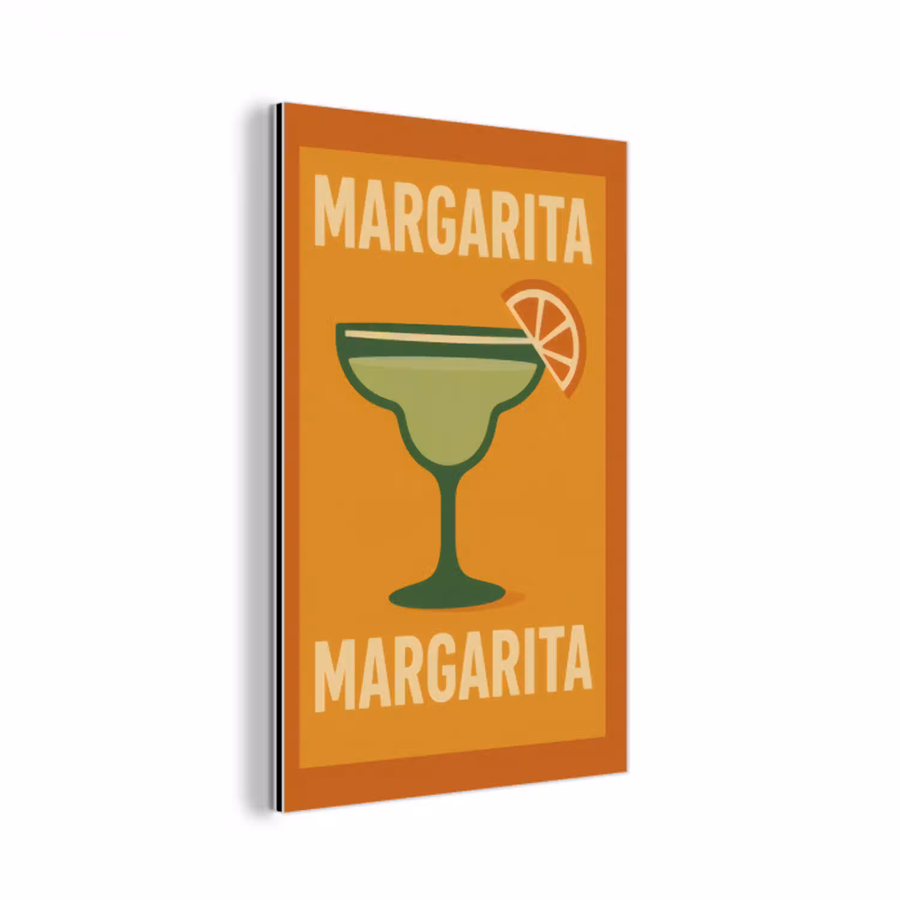 Illustratie - Margarita - Sinaasappelschijf - Oranje aluminium wit klein -3d