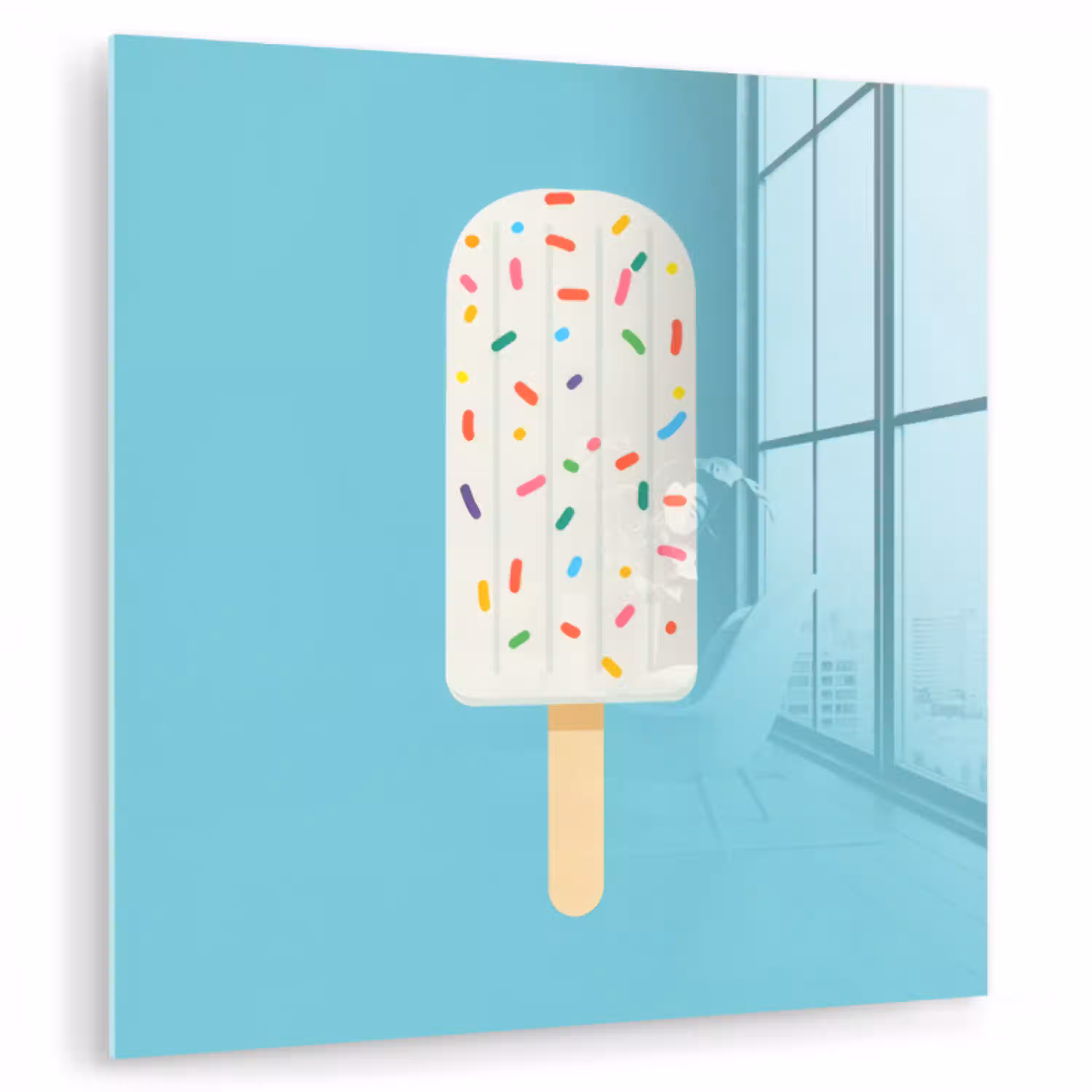 Ijsje - Stokje - Sprinkles - Lichtblauw plexiglas 5mm klein -zzzproduct_nieuw