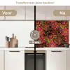 Bloemen - Bladeren - Design keuken achterwand 2 middel 871 -voor-na2_NL