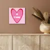 Hart - Frans - Valentijn - Roze aluminium wit klein -sfeer4