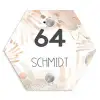 Abstract beige - Modern Naambord Hexagon klein -3d