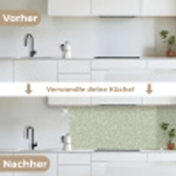 Bloemen - Patroon - Groen keuken achterwand 2 middel 871 -voor-na_DE