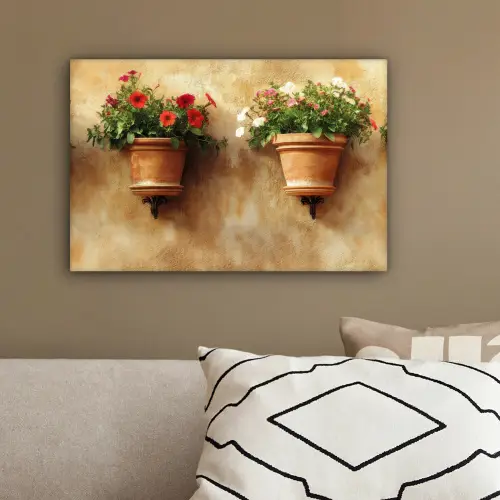 Bloempotten - Muur - Vintage canvas 2cm klein -sfeer3