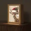 Kerst - Hert - Gewei - Rood Light Box met kabel (Tafellamp) klein -z3d_website