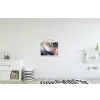 Marmer - Roze - Blauw textielposter latten blank klein -kinderkamer