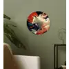 Witte vos - wolken - maan Wandcirkel kunststof plaat 5mm dik klein -sfeer3