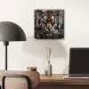 Tijger - Dieren - Portret - Luxe - Zwart plexiglas 5mm klein -sfeer6