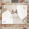 Abstract beige - Modern Naambord Rechthoek middel -sfeer3