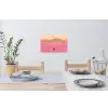 Bloemenweide - Heuvels - Silhouet - Roze Muursticker klein -eettafel