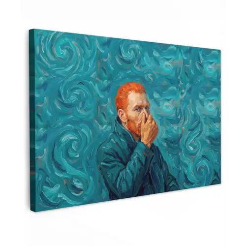 Portret - Klassiek - Blauw canvas 2cm klein -z3d