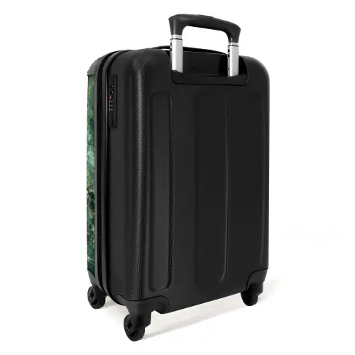 Marmer - Diepgroen Marmerlandschap NBS - Handbagage koffer - Kinderen Unisex middel -achterkant