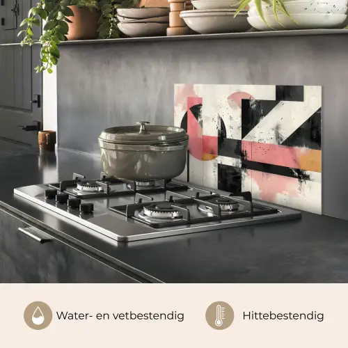 Roze - Abstract - Aesthetic - Modern - Vormen keuken achterwand spatscherm klein -usp_NL