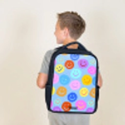 Vrolijk patroon van smileys Rugzak - Zwart middel -sfeer2