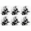 Abstract - Kunst - Modern - Zwart wit onderzetter kurk middel -3d