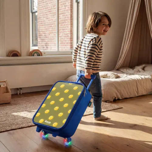 Sunny situation olijf Kinderkoffer - Blauw klein -sfeer1