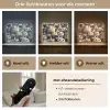 Kat - Huisdieren - Poes - Bruin - Grijs - Kinderen Light Box met batterij (Wandlamp kind) middel -USP_lichtkleurNL