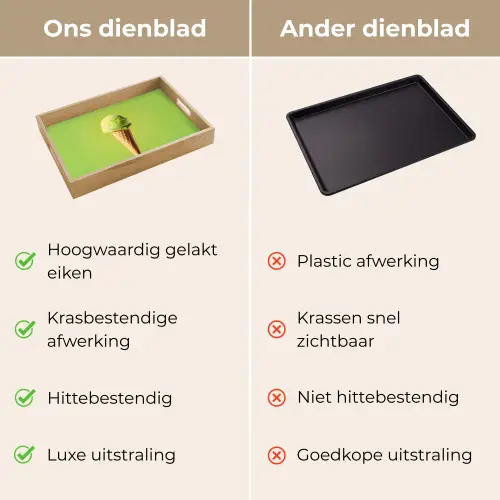 Hoorntje - Schepijs - Groen Dienblad Rechthoek middel -USP_VergelijkingNL