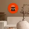Robot - Vormen - Gezicht - Oranje - Jongens - Kinderen Wandcirkel kunststof plaat 5mm dik klein -sfeer1