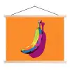 Felle kleuren - Banaan - popart textielposter latten blank klein -3d