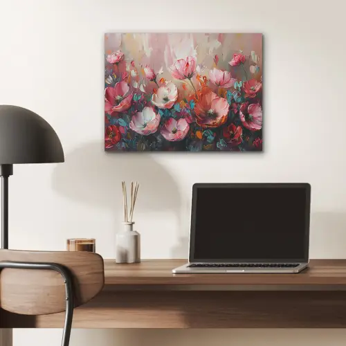 Klaprozen - Roze - Bloemen - Botanisch - Kunst PET vilt klein -sfeer5