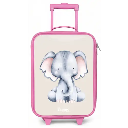 Olifant tekening tegen een beige achtergrond Kinderkoffer - Roze klein -zz3dotto